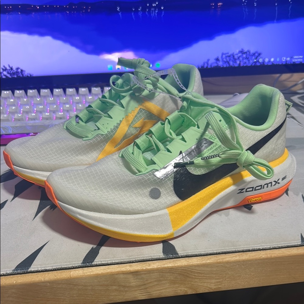 Nike ZoomX Women's Running Shoes - White, Green, Yellow, Orange